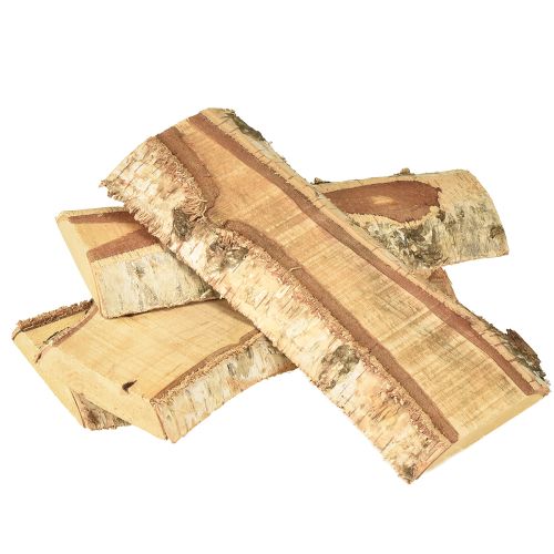 Wooden tray with tree bark birch wood decoration 25×10×2cm 4 pieces