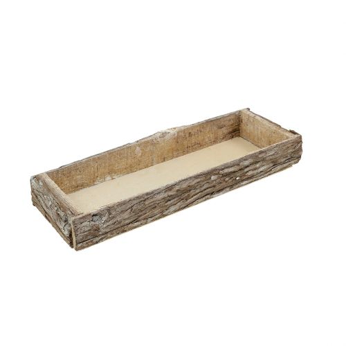 Floristik24 Wooden tray with tree bark nature 40cm x 15cm x 5cm