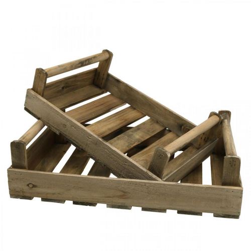 Floristik24 Wooden tray rectangular nature, beige 39x27cm/48x32cm set of 2