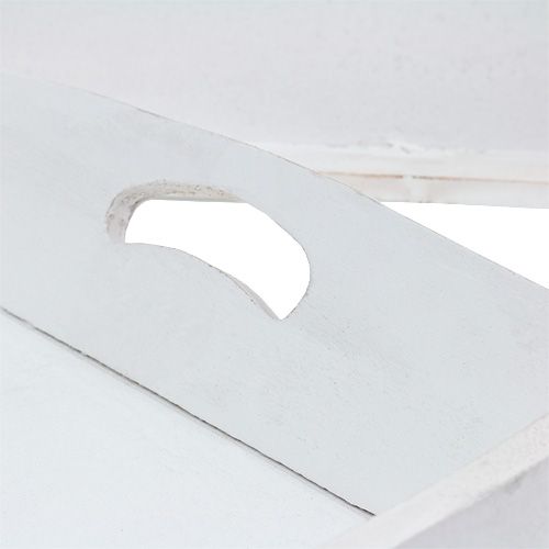 Floristik24 Wooden tray 2-set 42x28 / 35,5x24cm white