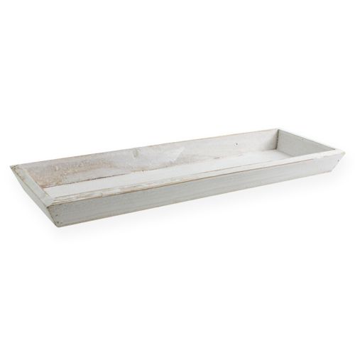 Floristik24 Wooden bowl white 35cm x 11cm