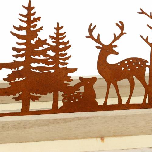 Floristik24 Wood tray forest with animals 35cm x 15cm