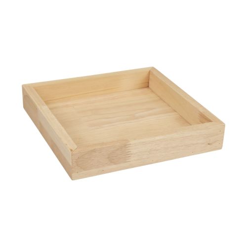 Floristik24 Wooden tray decorative tray wood square natural 20×20×3.5cm