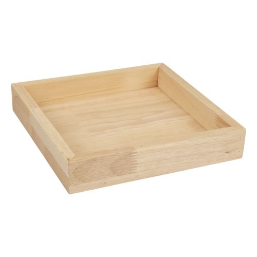 Floristik24 Wooden tray decorative tray wood square natural 25×25×3.5cm