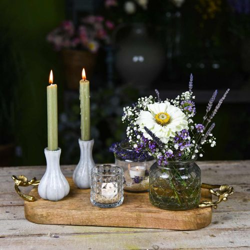 Floristik24 Wooden tray with cherry blossom decoration, mango wood, table decoration L50cm