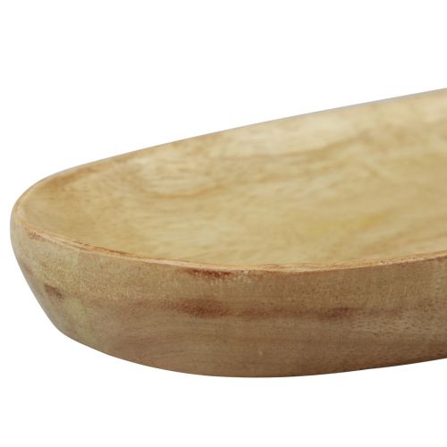 Product Wooden tray oval natural mango wood 28×12×2.5cm
