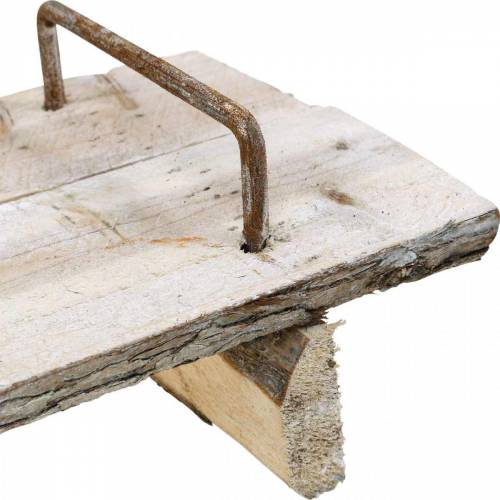 Floristik24 Table decoration, tray with feet, wooden tray, decorative tray with tree bark 40cm