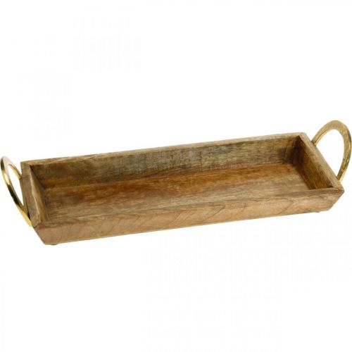 Floristik24 Wooden tray with handles, decorative bowl, mango wood L39.5cm