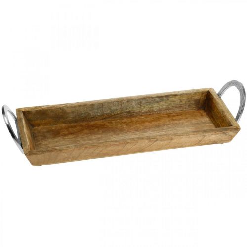 Floristik24 Mango wood tray, decorative bowl with metal handles, table decoration L39.5cm