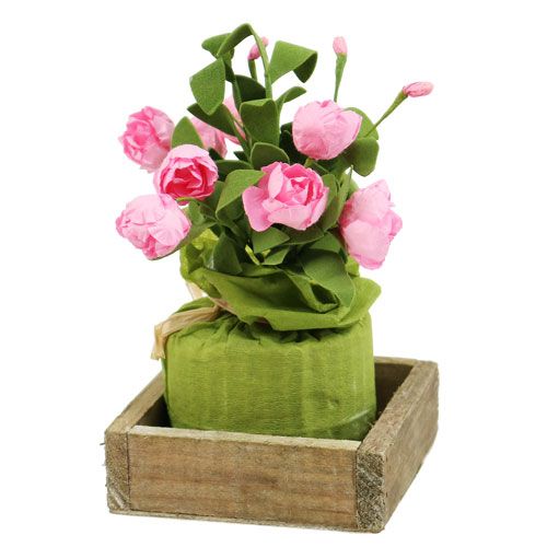 Floristik24 Square wooden tray vintage look 14×14×3cm 5pcs