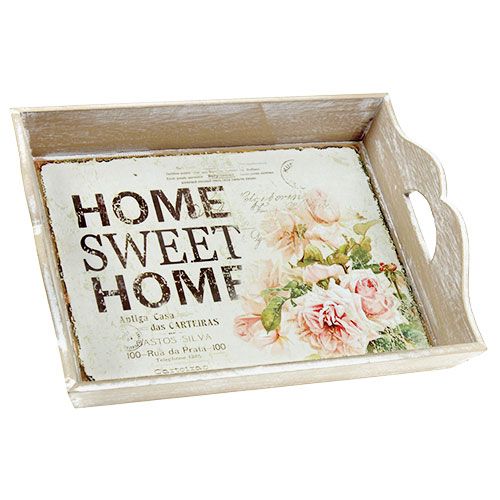 Product Wooden tray with text Home Sweet Home