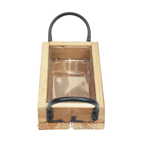 Product Wooden tray with handles decorative tray natural black 25×12.5×5cm