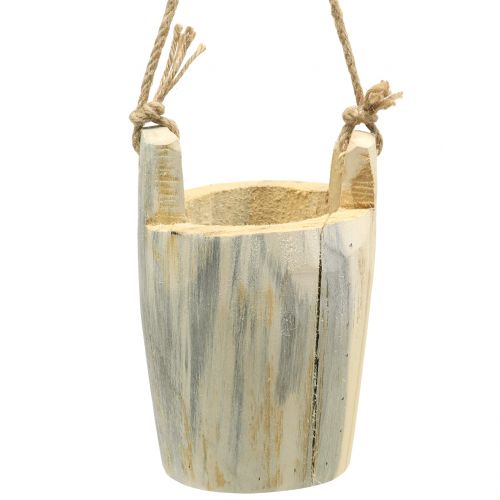 Floristik24 Wooden pot for hanging nature 2pcs