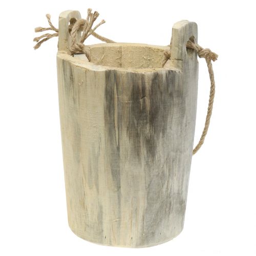 Floristik24 Wooden pot for hanging nature 2pcs