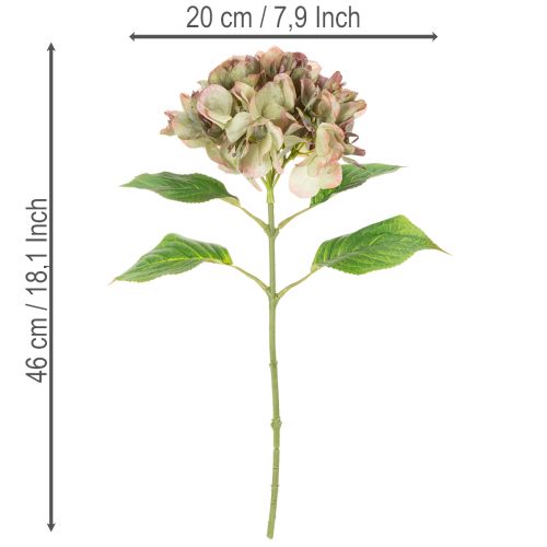 Artificial hydrangea decorative flower with stem, 46cm | Floristik24.co.uk