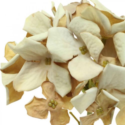 Product Hydrangea artificial flower brown, white autumn decoration silk flower H32cm