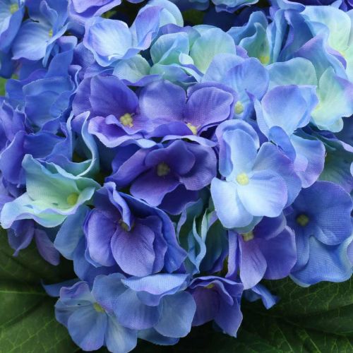 Product Hydrangea Artificial Flower Blue Silk Flower Bouquet 42cm