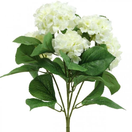 Product Hydrangea artificial white silk flowers bouquet summer decoration 42cm