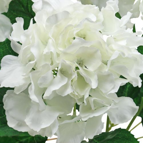 Product Deco bouquet hydrangea white artificial flowers 5 flowers 48cm