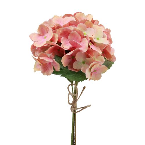 Floristik24 Hydrangeas artificial panicle hydrangea pink salmon 35cm 3pcs