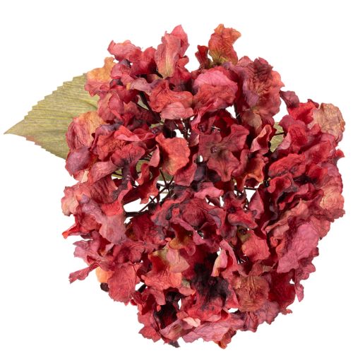 Artificial Red Hydrangea Stem with Large Bloom – 74cm | Floristik24.co.uk
