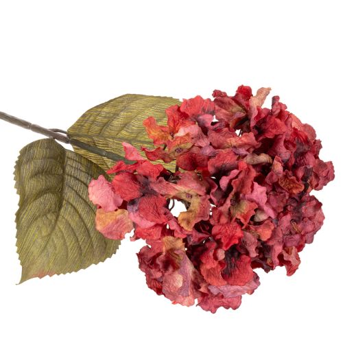 Artificial Red Hydrangea Stem with Large Bloom – 74cm | Floristik24.co.uk