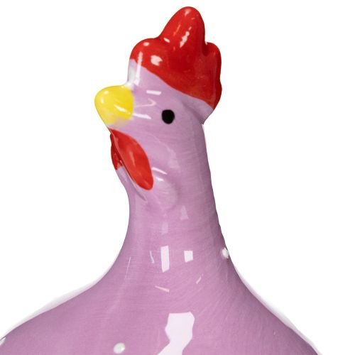 Product Ceramic chicken figurine for colorful Easter decorations in the living room and on tables, 10.5cm, 4 pieces