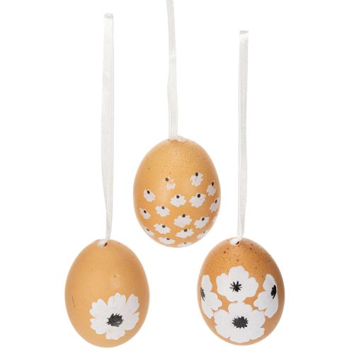 Easter egg hanging decoration, spring, Easter, real chicken eggs, natural, 6cm, 6 pieces