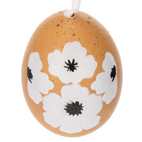 Product Easter egg hanging decoration, spring, Easter, real chicken eggs, natural, 6cm, 6 pieces