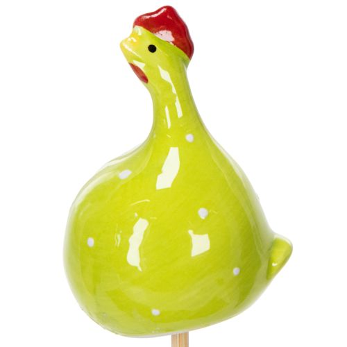Product Decorative chicken stakes for spring flower arrangements and table decorations, 7.5cm, 4 pieces