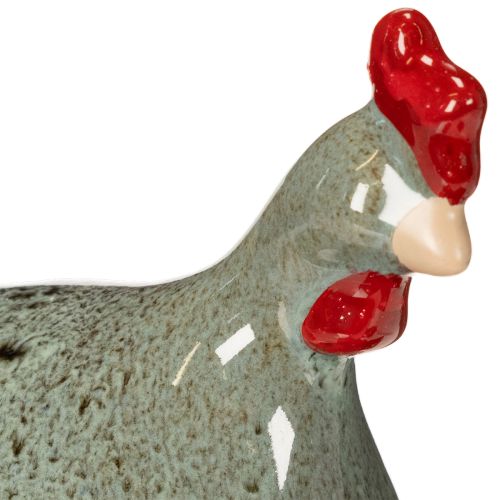 Product Ceramic chicken decorative figure for living area with rustic design and abstract shape, 13cm, 2 pieces
