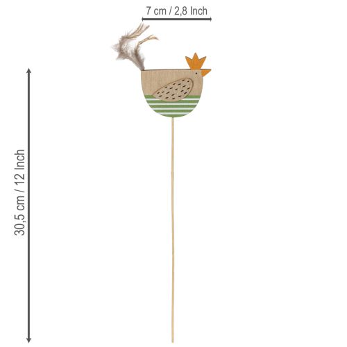 Product Chicken stakes in Easter design for cheerful spring decoration, 7cm, 12 pieces