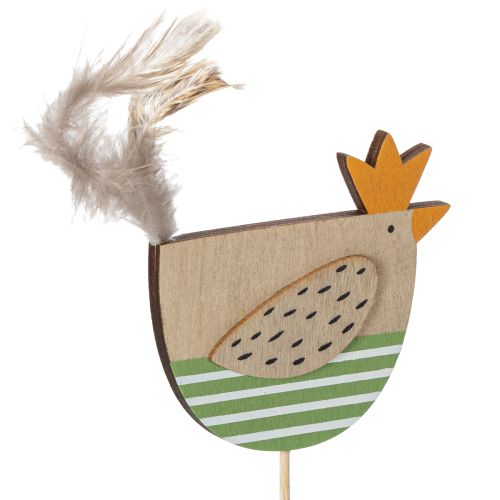 Product Chicken stakes in Easter design for cheerful spring decoration, 7cm, 12 pieces