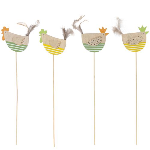 Product Chicken stakes in Easter design for cheerful spring decoration, 7cm, 12 pieces