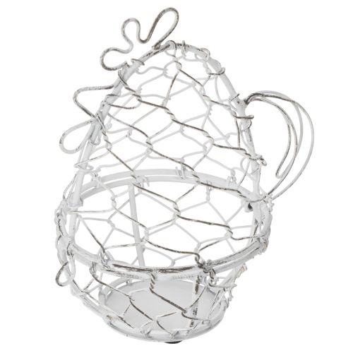 Product Wire basket in the shape of a chicken for Easter eggs. Charming addition to Easter decorations. 14cm