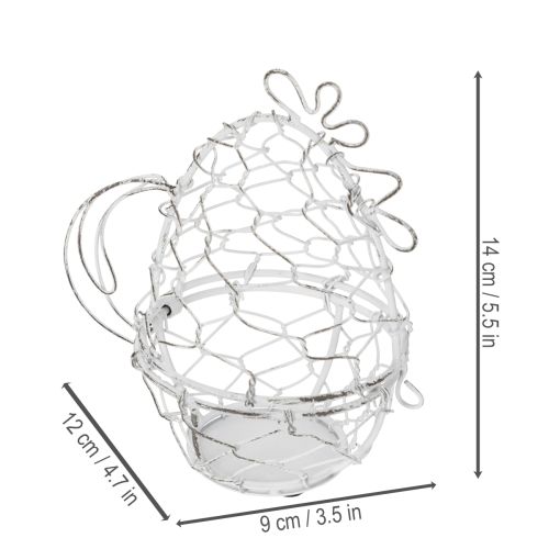 Product Wire basket in the shape of a chicken for Easter eggs. Charming addition to Easter decorations. 14cm
