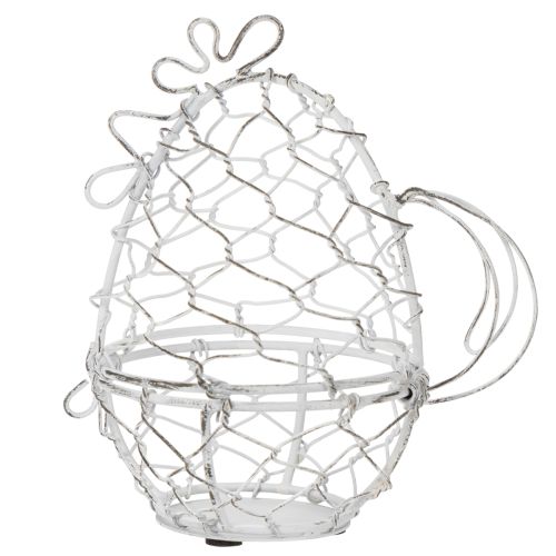 Product Wire basket in the shape of a chicken for Easter eggs. Charming addition to Easter decorations. 14cm