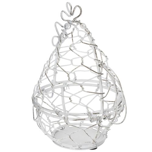 Product Wire basket in the shape of a chicken for Easter eggs. Charming addition to Easter decorations. 14cm