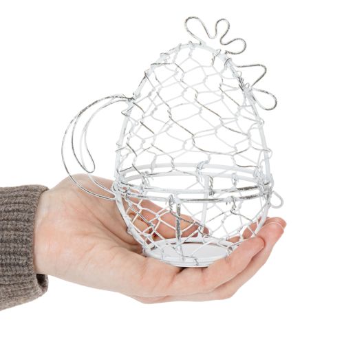 Product Wire basket in the shape of a chicken for Easter eggs. Charming addition to Easter decorations. 14cm