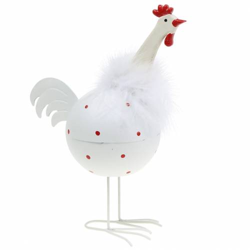 Chicken white with dots 21cm
