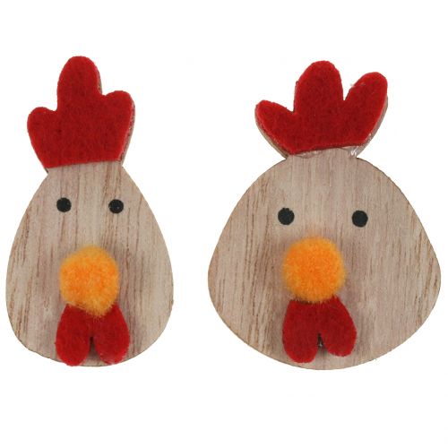 Floristik24 Rooster wood in glass 36pcs