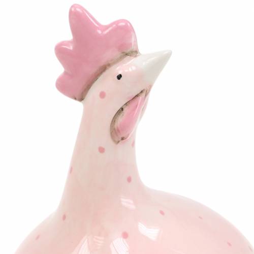 Floristik24 Easter decoration chicken pink with dots H17cm 2pcs