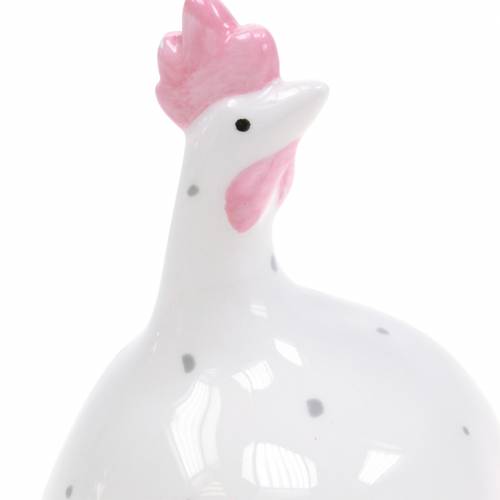 Product Easter decoration chicken white with dots H11.5cm 4pcs