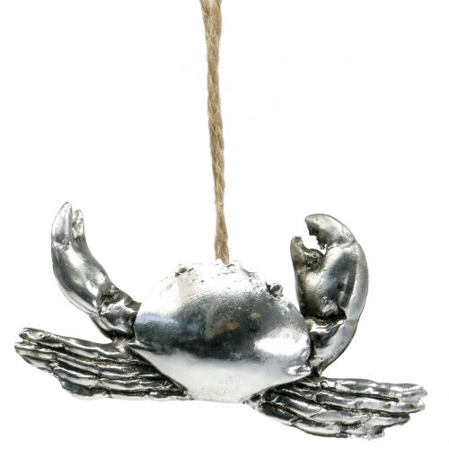 Floristik24 Deco crab and lobster to hang antique silver 9cm 2pcs