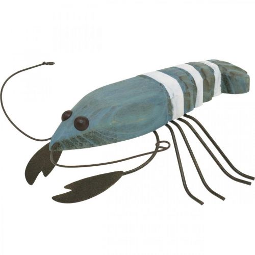 Floristik24 Lobster made of wood and metal maritime decoration blue 15x12cm