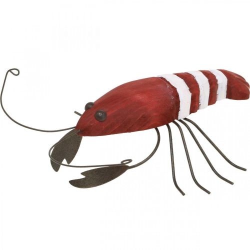 Floristik24 Lobster maritime decorative figure made of wood and metal red 15x12cm