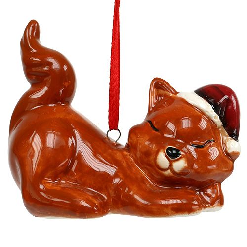 Product Christmas Tree Decorations Cat and dog with hat 2pcs