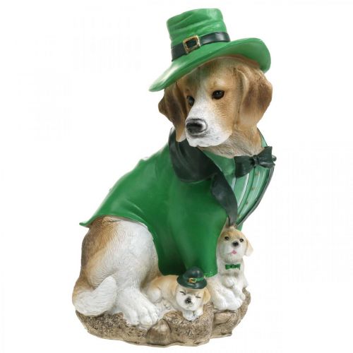 Beagle in Hat St. Patrick&#39;s Day Dog in Suit Garden Decor Hound H24.5cm