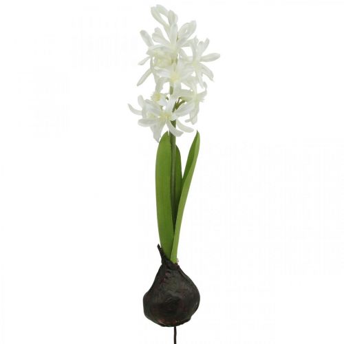 Floristik24 Artificial hyacinth with bulb artificial flower white to stick 29cm