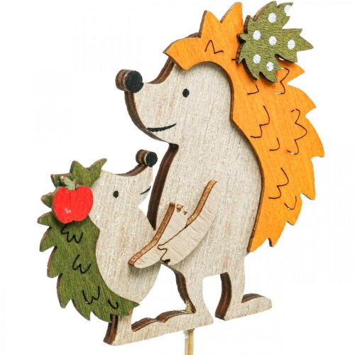 Product Flower stick hedgehog with child autumn decoration wood 8.5cm 8pcs